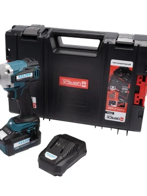 XTLINE Aku rázový utahovák na 1/2" hlavice bezuhlíkový 18 V, 400 Nm + baterie 5.0 Ah + nabíječka 3.5 A + box XTline