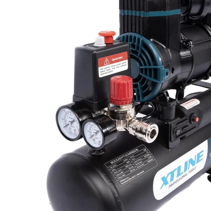 XT2008 Kompresor bezolejový 900 W, 6 L XTline