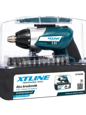 XTLINE Aku šroubovák 3,6 V, 4 Nm + příslušenství 55 dílů XTline