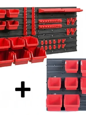 Nástěnný organizér na nářadí + deska se 7 boxy Kistenberg