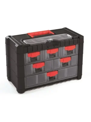 Plastový organizér závěsný MULTICASE CARGO 400x200x260 červené úchyty Kistenberg