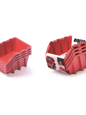 Set úložných boxů 4ks BINEER LONG 295x198x133mm, červený Kistenberg