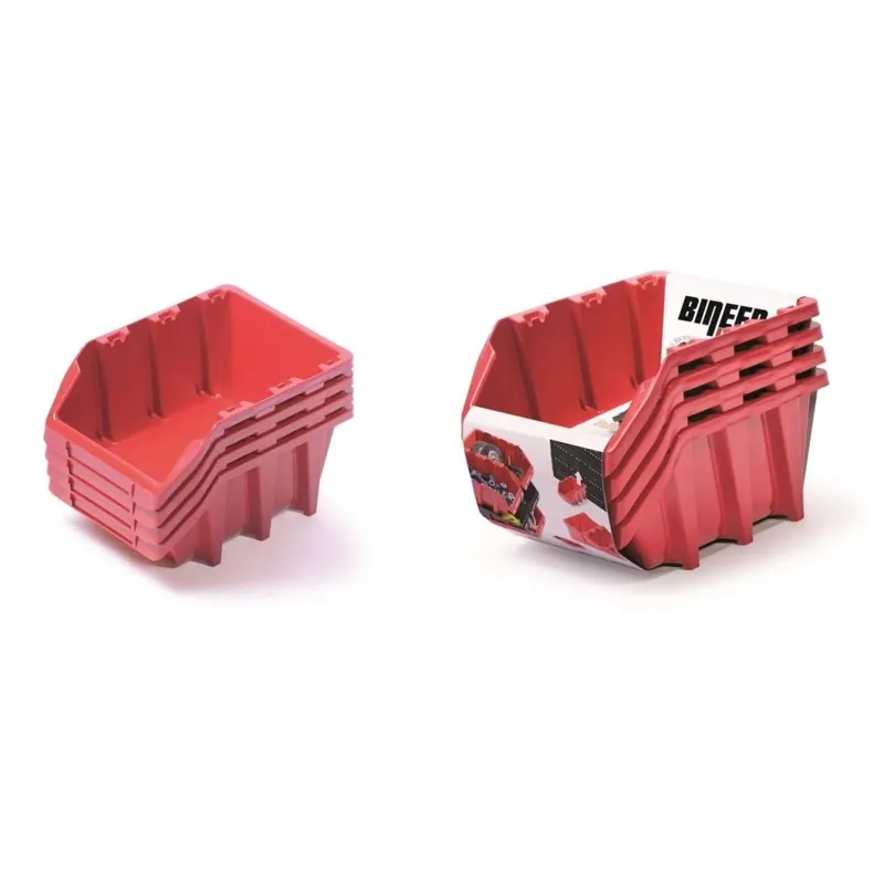 Set úložných boxů 4ks BINEER LONG 295x198x133mm, červený Kistenberg