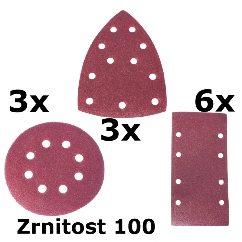 Brusný papír P100 - sada 12ks pro AE3VK20DN ASIST AE3A042 ASIST