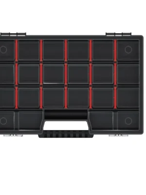 Plastový organizér 22 přihrádek NOR 290x195x35 červený Kistenberg