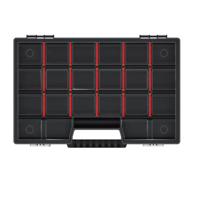 Plastový organizér 22 přihrádek NOR 290x195x35 červený Kistenberg