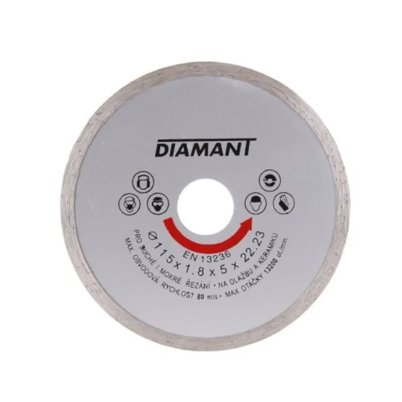 Kotouč diamantový DIAMANT 115x1.8x22.2mm plný FESTA