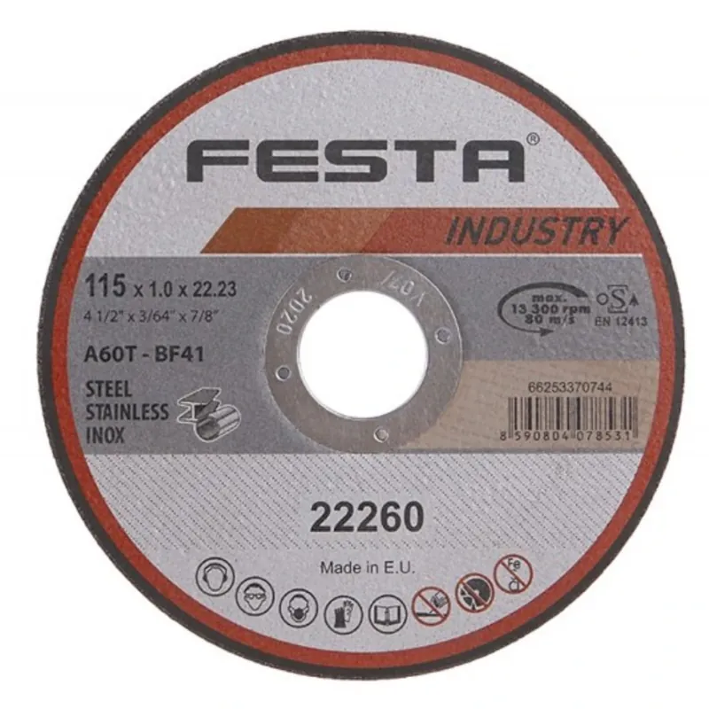 Kotouč řezný FESTA INDUSTRY na kov 115x1x22.2mm FESTA