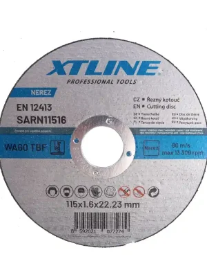 Kotouč řezný na nerez 115x1,6x22mm XTline