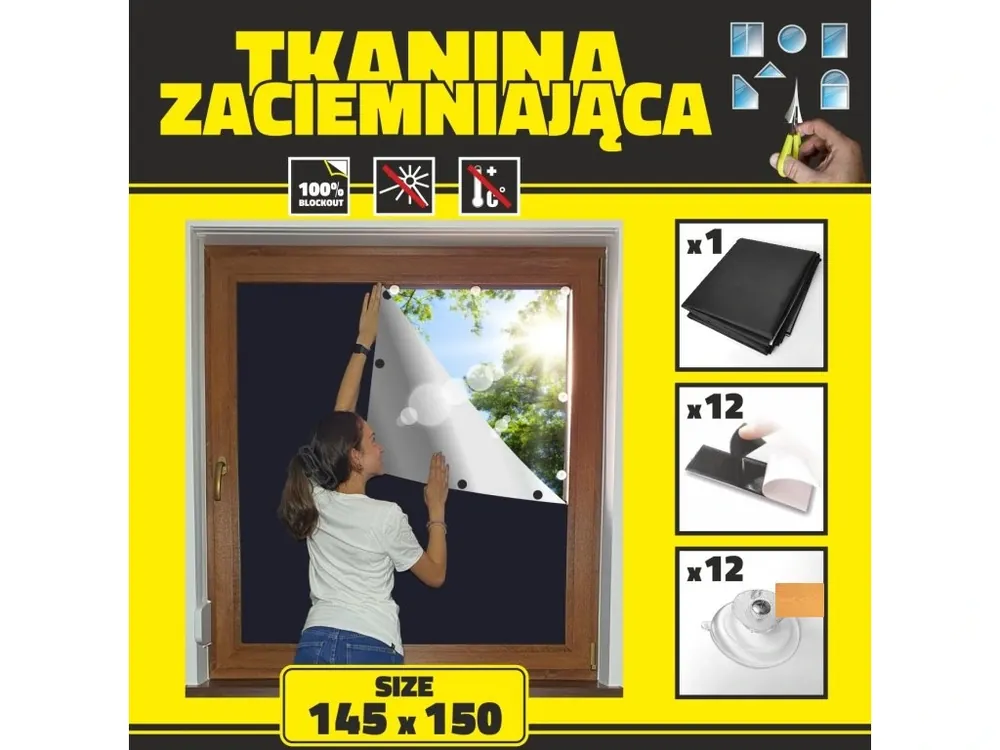 zatemňovací tkanina 145x150 na okna